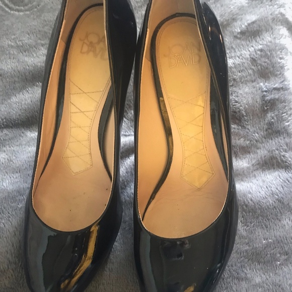Joan & David Black Flipp Patent Leather Stiletto Platform High Heels Pumps 7M - Picture 1 of 4